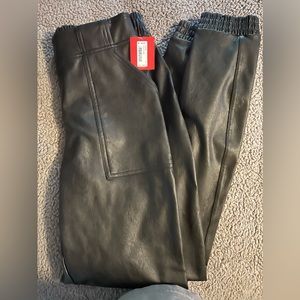 Spanx faux leather joggers